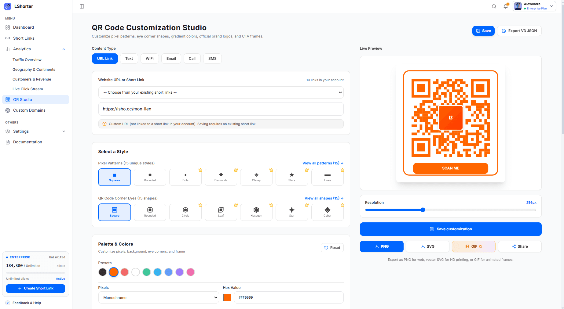 Dynamic QR Code Generation API